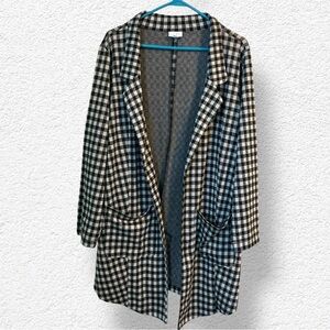 ‼️LULAROE LONG BLACK-WHITE CHECKED FRONT POCKETS OPEN CARDIGAN